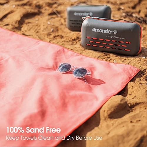 Quick Dry Travel Towel with Case & Carabiner (Gray / 47.00" x 23.60")