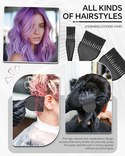 3 Pack Hair Color Brush Set (Black)