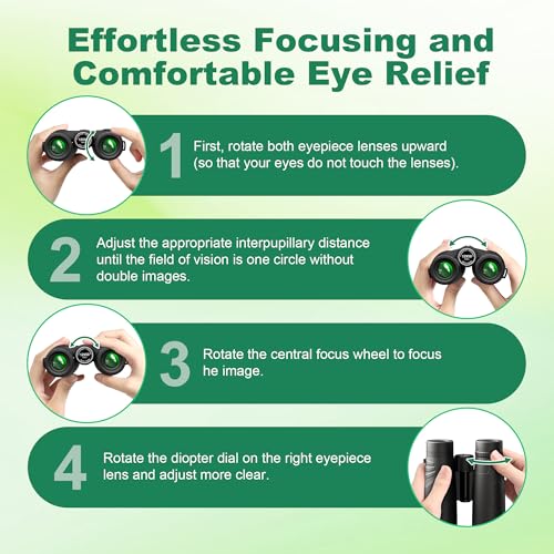 12x50 High Powered Binoculars for Adults (Black)