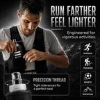 5 oz - 150ml (F1B) Soft Water Bottle Shrink As You Drink Soft Flask for Hydration Pack Folding Water Bottle Ideal for Running, Hiking, Cycling, Climbing & Rigorous Activity, Black (Black / 5 Ounces)