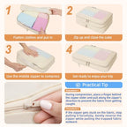 4 Set/6 Set/8 Set Compression Packing Cubes Travel Accessories Expandable Packing Organizers (Square Mesh, 06-Beige) (06-Beige / Square Mesh)