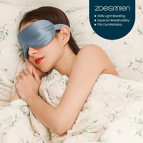 Sleep Mask 100% Mulberry Silk (Misty Blue)