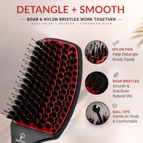 Curved Vented for Blow Drying (Red / Large)