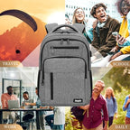 Backpack for Women Men (A6-grey2 / 17.3 Inch)