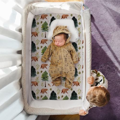 Pack n Play Sheets (Brown & Polar Bears / 38X26 Inch)