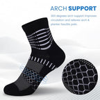 Ankle Compression Socks Women Men Plantar Fasciitis Relief 3 Pairs (Small / Black+white+d Grey(5 Pairs))