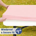 2 Pack Rectangle Spandex Fitted Table Cloth (Pink / 48" x 24" (Rectangular))