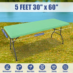 2 Pack Rectangle Spandex Fitted Table Cloth (Bright Green / 60" x 30" (Rectangular))