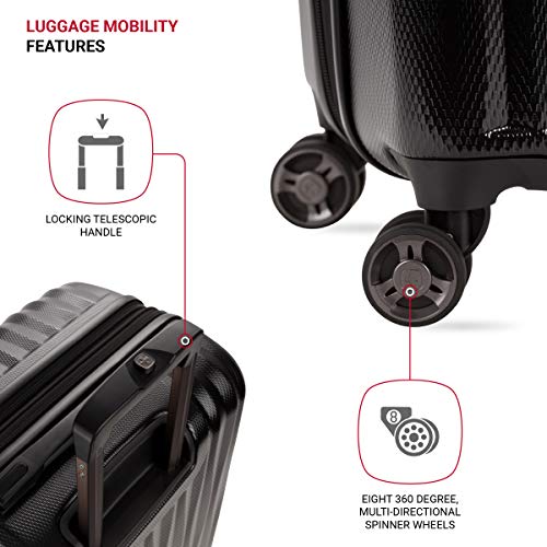 7272 Energie Expandable Hardside Luggage with Spinner Wheels and TSA Lock (Checked-Large 27-Inch / Black)