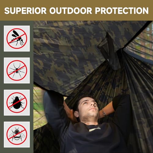 Camping Hammock with Mosquito Net (Top-camouflage)