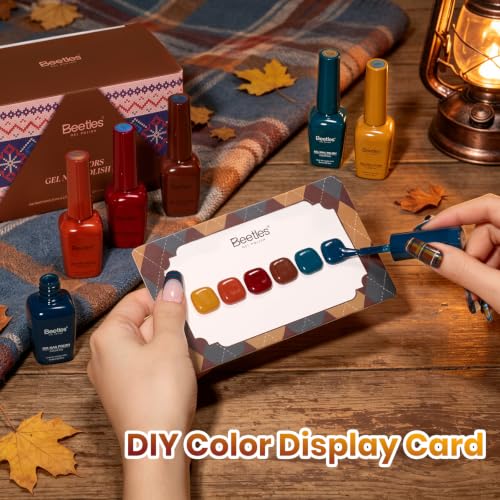 Beetles Fall Gel Nail Polish Set (A - Brown Red Green | Vintage Wilds)