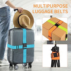 Luggage Straps for Suitcases (Blue+Rose Pink / 4Pcs)