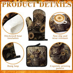 10 Pcs Rustic Highland Cow Kitchen Decor and Accessories Set (Brown / Cow Sunflower)