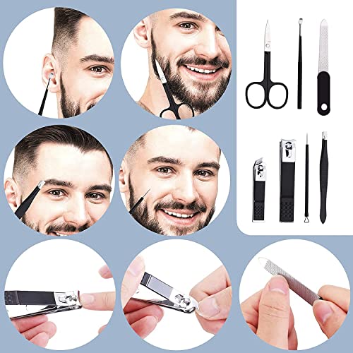 Nail Clippers Set Professional Manicure Set Grooming Kits Nail Kit (Black and White)
