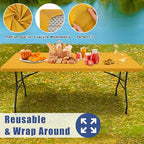 2 Pack Rectangle Spandex Fitted Table Cloth (Mustard Yellow / 96" x 30" (Rectangular))