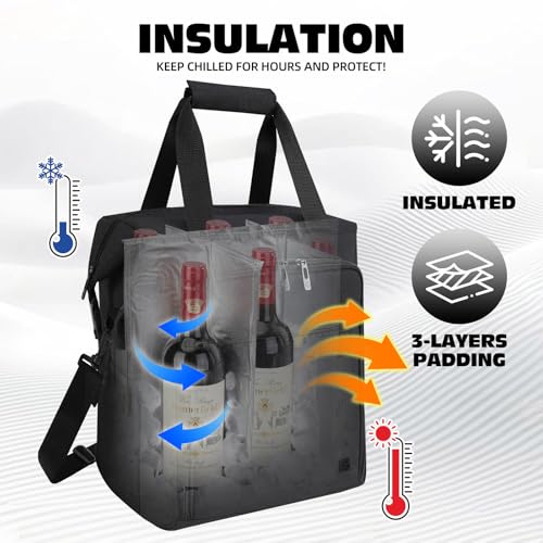 6 Bollte Wine Bag (6 Bottle / Deep Black)