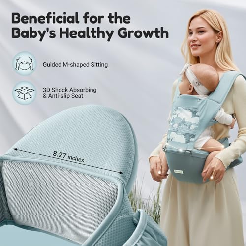 Baby Carrier SEEDNUR Baby Carrier with Hip Seat (Green)