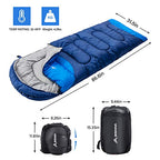 Sleeping Bag with Pillow (Blue / 86.6" x 31.5" Left Zipper)