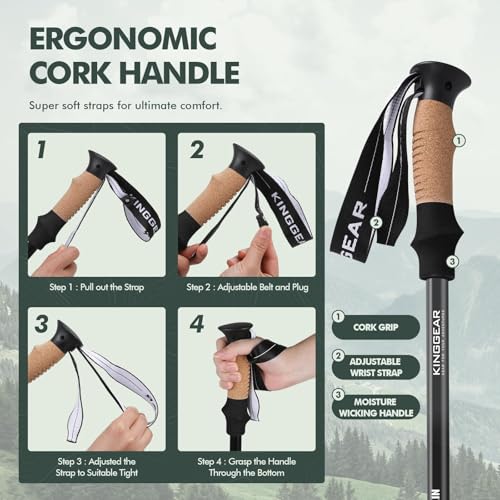 Trekking Poles 7075 Aluminum Lightweight Hiking Sticks (Orange)