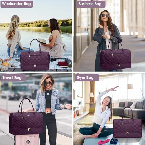 Travel Weekender Duffle Bags for Women (6-Dark Purple / X-Large)