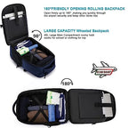 Rolling Backpack for Adults (Blue / 17 Inch)