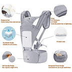 Baby Carrier Newborn to Toddler Baby Carriers with Seat Infant Baby Holder Backpack Baby Carriers Front and Back for Carrying and Hiking (Grey 1)