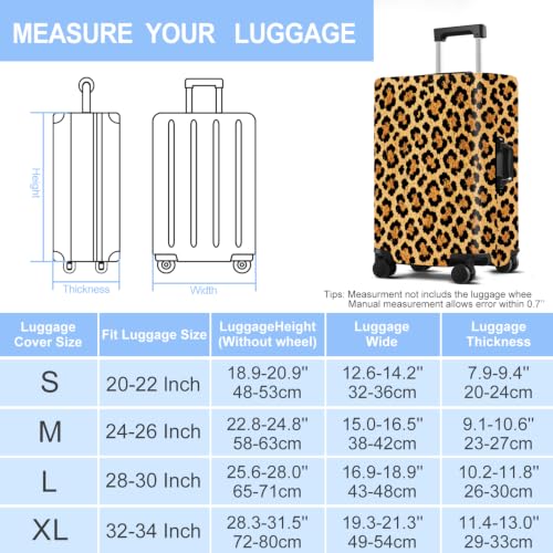 Leopard Luggage Cover Washable Suitcase Protector Anti (Leopard / XL(32-34inch suitcase))