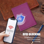 Albatross Leather Travel Passport Holder (Purple B)