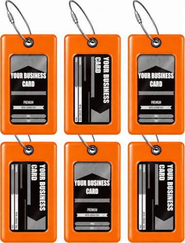 TUFFTAAG Luggage Tags (Orange 6pk / 6 Pack)