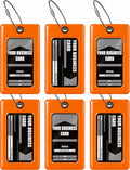 TUFFTAAG Luggage Tags (Orange 6pk / 6 Pack)