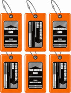 TUFFTAAG Luggage Tags (Orange 6pk / 6 Pack)