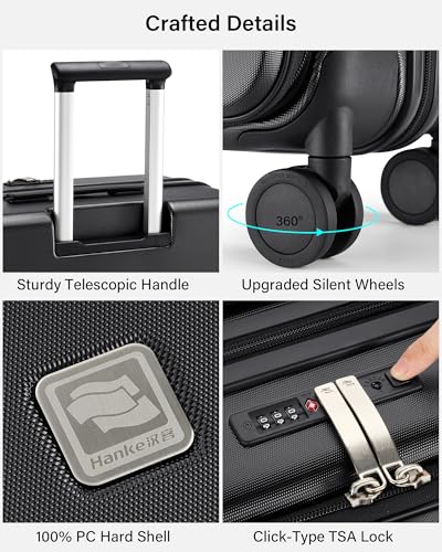 Expandable Large Checked Luggage (Jet Black / 28 Inch EXT)