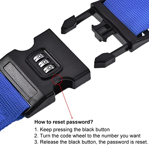Luggage Straps Suitcase Belts with Buckle (Dark Blue)