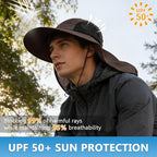Sun Hat for Men Women with Neck Flap (6 3/4-6 7/8 / 1pack-coffee)