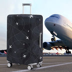 Travelkin Luggage Covers For Suitcase Tsa Approved Suitcase Cover Protector (Air Line Black Set / M)