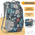 Lightweight Packable Backpack 20L (20 L / Royal Blue, Floral Print)