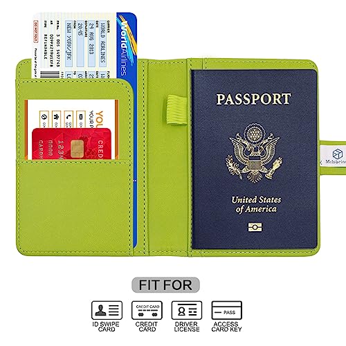 Premium Leather Passport Holder Covers Case (AU-Grass green)