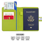 Premium Leather Passport Holder Covers Case (AU-Grass green)