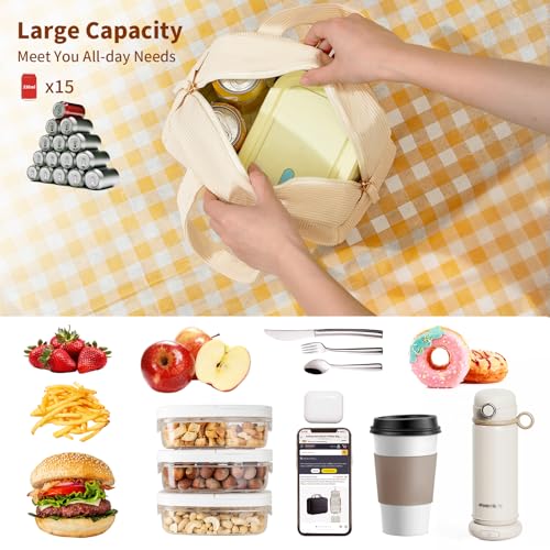 Insulated Lunch Bag for Women (Black)