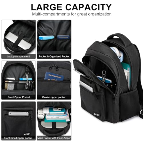 School Backpack for Teen Boys & College Students (Black / 17.3 inch)