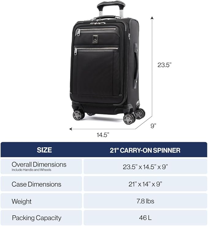 Travelpro Platinum Elite Softside Expandable Carry on Luggage, 8 Wheel Spinner - Image 6