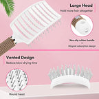 Hair Brush Curved Vented Brush for Faster Blow Drying (pink)