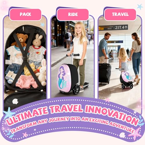 Scooter Suitcase for Kids (Large / Pink)