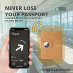 Passport Holder with Airtag Slot and RFID Blocker (03 Camel Brown)