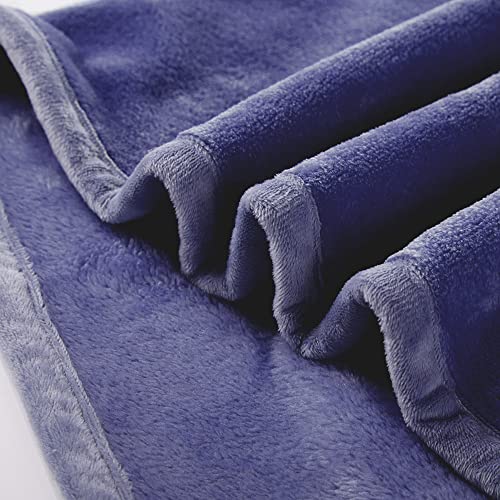 Luxury Microfiber Flannel Blanket (Navy Blue / 90x90 Inches)