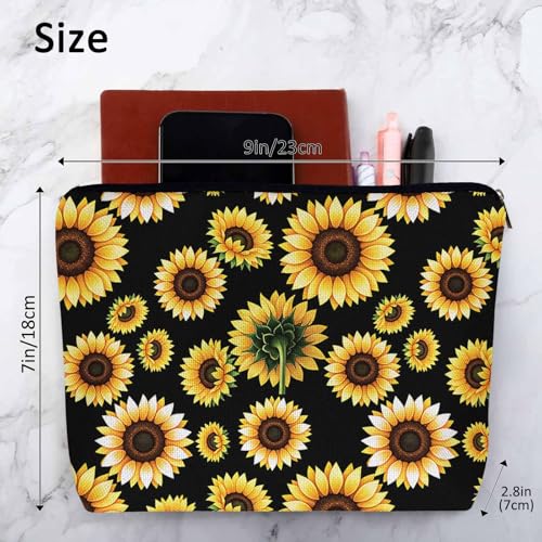 Sunflower Cosmetic Bags For Women (9 x 7.1 inch / Sunflower)