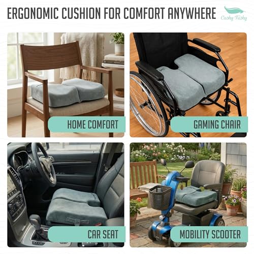 Premium Foldable Wheelchair Cushion (Grey / Wheelchair)