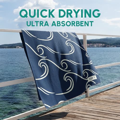 Waffle Microfiber Beach Towel (Curl)
