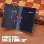 Albatross Leather Travel Passport Holder (Navy B)