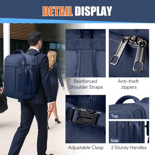 55L Travel Backpack (Blue / 18.4 inch (22"x14"x10"))